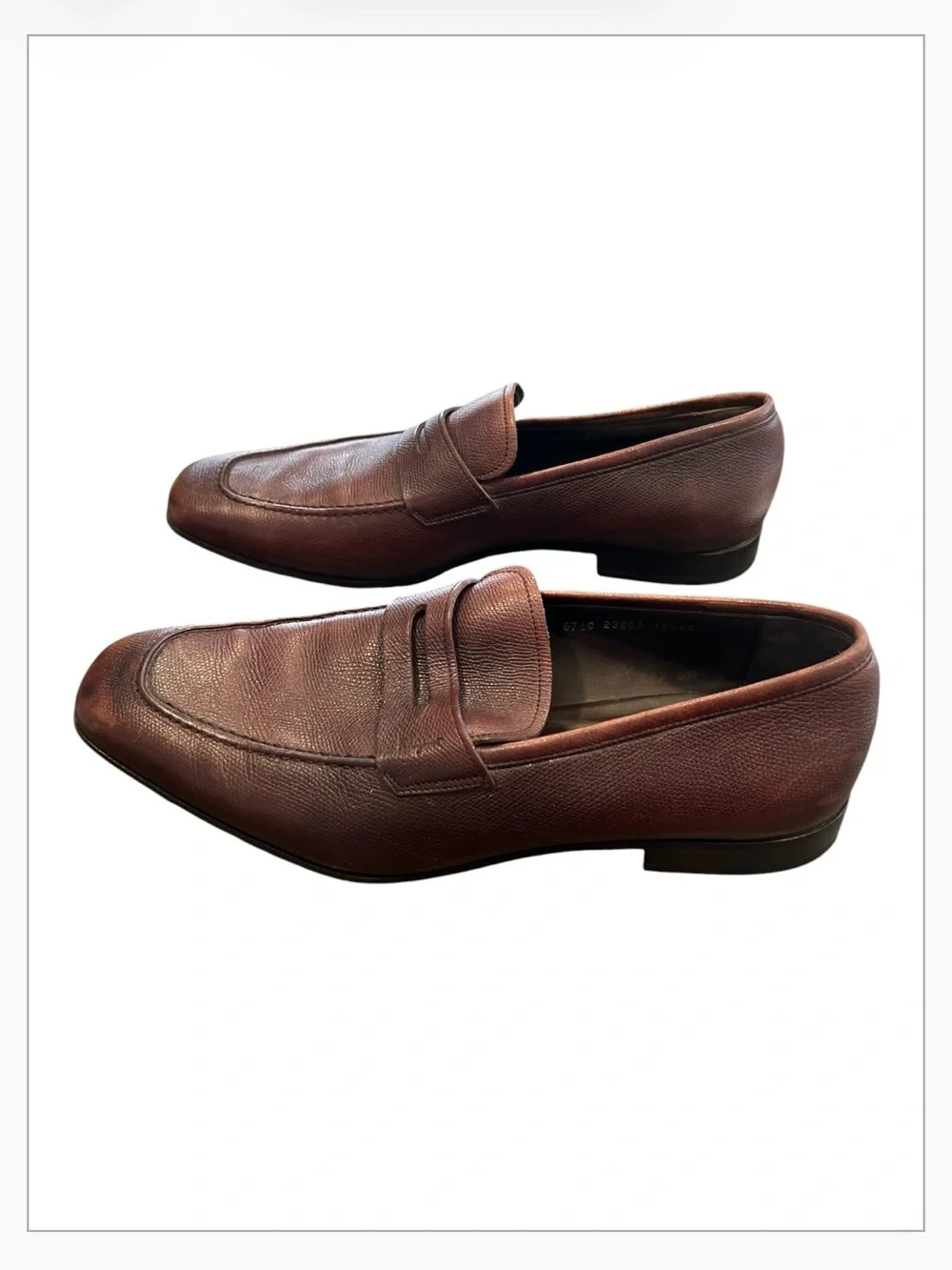 Salvatore Ferragamo Men’s 10.5 EE Brown Leather Penny Loafers Italy